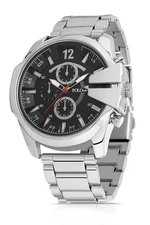 Polo Air Sports Case Men's Wristwatch Silver-Black Color