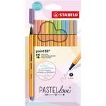 Jemný liner STABILO point 88 Pastellove 12 ks sada