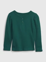 Dark green girls' T-shirt with GAP buttons