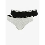 Set of two panties in black and grey Replay