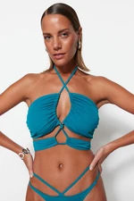 Trendyol Oil Strapless Tunnel Bikini Top