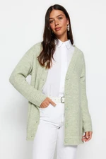 Trendyol Mint Buttons V-Neck Knitwear Cardigan