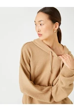 Koton Oversized Knitwear Sweater Hooded Kangaroo with Pocket