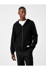 Koton Basic Hooded Sweatshirt with Shark Zipper