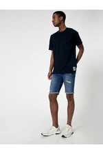 Koton Ripped Denim Shorts Tiered Legs Detailed With Buttons.