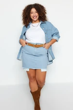 Trendyol Curve Light Blue Pocket Detailed Denim Skirt