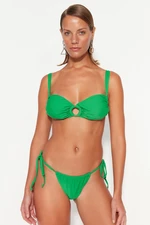 Trendyol Green Strapless Accessorized Bikini Top