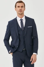 ALTINYILDIZ CLASSICS Men's Navy Blue Extra Slim Fit Slim Fit Patterned Casual Vest Suit