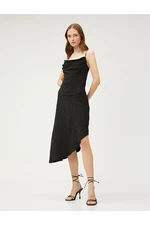 Koton Midi Length Party Dress with Plunging Collar