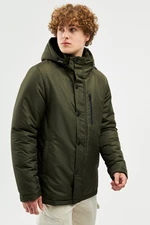 River Club Men's Khaki Fleece Inner Fleece Removable Hooded Water And Windproof Winter Jackets & Coats & Parka