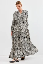 Bigdart 2423 Authentic Patterned Dress - Z. Black