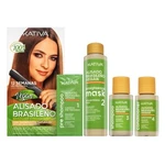 Kativa Brazilian Straightening Vegan Kit sada s keratinem pro narovnání vlasů 225 ml