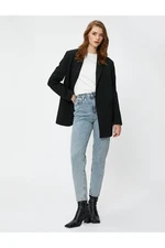 Koton High Waist Jeans Mírně Skinny Leg - Mom Jeans