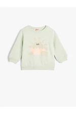 Koton Sweatshirt Printed Long Sleeve Crew Neck Raised Cotton