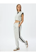 Koton Oversize Jogger Sweatpants with Waist Tie Stripe Detail and Pocket Raised Both