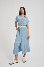 Women's midi shirt dress MOODO - light blue