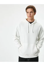 Koton Oversize Sweatshirt Hooded Basic Long Sleeve Kangaroo Pocket Detailed Hoodie