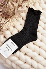 Patterned women's socks black