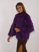 Dark purple eco-fur jacket