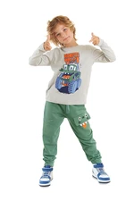 Denokids Monster Truck Boy's Pocket Detailed T-shirt Trousers Set