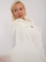 Ecru knitted wool scarf