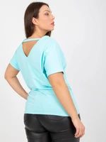 Plus size mint T-shirt with back neckline