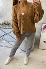 Sweater with a decorative camel weave