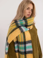 Dark yellow women's scarf with fringe