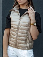 Women's quilted vest with stand-up collar STYLISHZ camel Dstreet