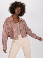 Dust-pink transitional jacket in imitation leather Dorine