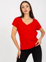 Basic Red Women's Cotton T-shirt