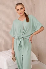 Women's set blouse + trousers - mint