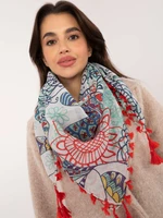 Red-ecu women's scarf with print