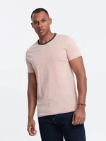 Ombre Men's t-shirt with raw finish - pink