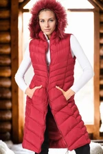 Z6725 DEWBERRY WOMEN'S VEST-PLAIN BURGUNDY