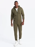 Ombre BASIC men's cotton tracksuit set unbuttoned sweatshirt + joggers