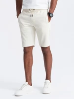 Ombre BASIC men's cotton sweat shorts - cream