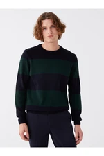 LC Waikiki Crew Neck Long Sleeve Color Block Men's Knitwear Sweater