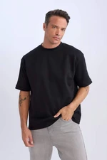 DEFACTO Oversize Wide Pattern Crew Neck Heavy Fabric Basic Plain Short Sleeve T-Shirt