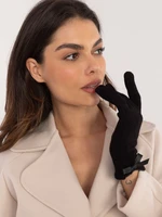 Black women's gloves with a bow