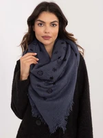 Dark blue women's scarf with print