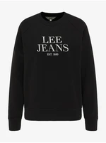 Black Women's Sweatshirt with Lee Crew Prints - Women