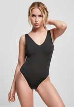 Women's recycled high-leg swimsuit black