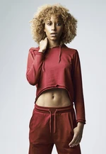 Women's Cropped Terry Hoody burgundy