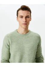 Koton Knitwear Sweater Basic Crew Neck Slim Fit Textured