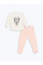 LC Waikiki Minnie Mouse Printed Baby Girl T-Shirt and Tracksuit Bottom 2-Piece Set