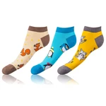 Bellinda 
CRAZY IN-SHOE SOCKS 3x - Modern Colorful Low Crazy Socks Unisex - Brown - Yellow - Blue