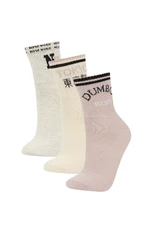 DEFACTO Women's Comfortable Elastic 3-Pack Cotton Ankle Socks