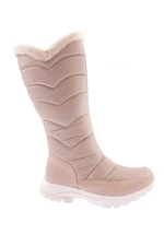 DGN 2052 Women's Furry Zippered Boots Nude