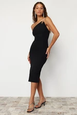 Trendyol Black Fitted Shiny Stone Woven Elegant Evening Dress